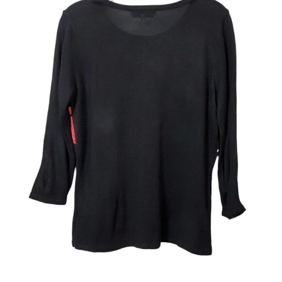 💥181 Emily Daniels Floral Lightweight Black Sweater - Picture 4 of 10